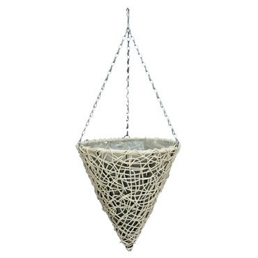 Gardener Select 14" Cone Hanging Basket White Wicker 20/CS