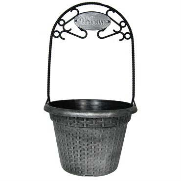 Grower Select 12.00 Say Anything Welcome Weave Planter Black / Silver — Single Unit