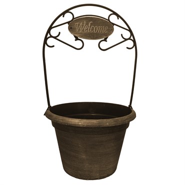 Grower Select 12.00 Say Anything Welcome Rope Planter Black / Bronze — Single Unit