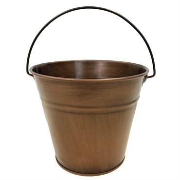 Gardener Select 6" Round Tin Bucket Antique Copper 6"wx5"h 48/CS
