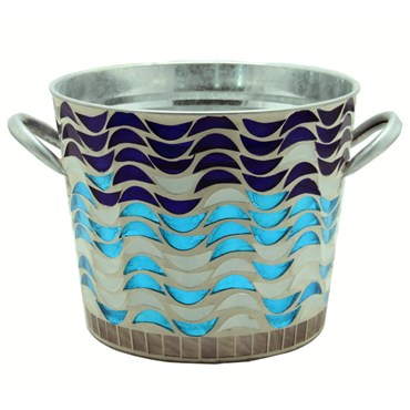 Gardener Select 12" Metal Planter with Mosaic Finish