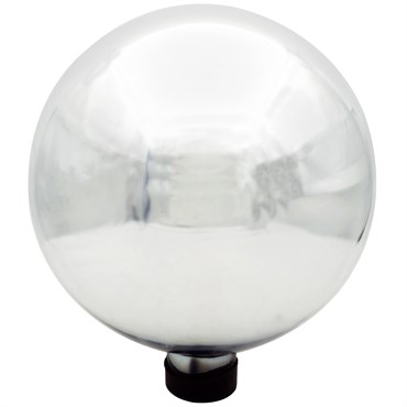 Gardener Select 10" Silver Plated Glass Garden Globe