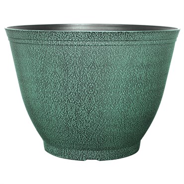 Grower Select 16.00 Sugared Sand Rimless Planter Brushed Teal 6.5gal 27/CS - 16.1in OD x 11.4in H x 9.1in BD