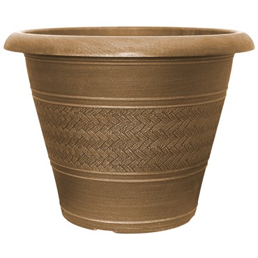 Grower Select 20.00 Rattan Rolled Rim Planter Antique Brass 12/CS