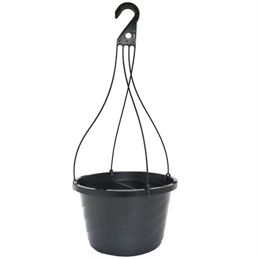 Grower Select 12.00 Twist Hanging Basket 2.32gal With 4-Strand Plastic Hanger Black 50/CS