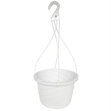 Grower Select 12.00 Twist Hanging Basket 2.32gal With 4-Strand Plastic Hanger White 50/CS