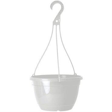 Grower Select 10.75" Kima Smooth Hanging Basket, White, 10.8in x 6.3in, 1.6 Gallon — Single Unit