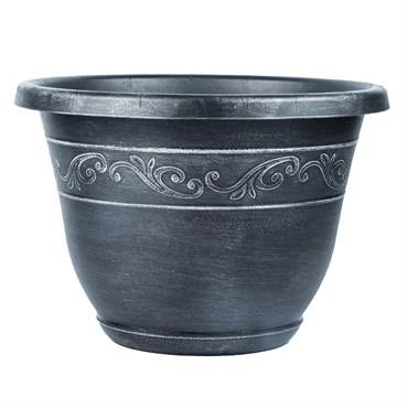 Grower Select 14.00 Kacey Planter Silver Wash 18 Liter 4.76gal 24/CS - 15.98in OD x 11.22in H