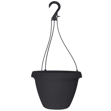 Grower Select 10.50 Cove Combo Hanging Basket, with Hanger, Black, 66 per Case, 10.51in OD x 6.75in H, 1.68Gallon