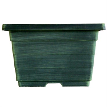 Grower Select 09.50 Square Sienna Pot Black / Green — Single Unit