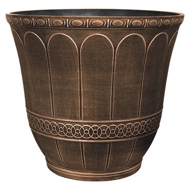 Grower Select 16.00 Scalloped Flare Planter Warm Copper 7.7gal 18/CS - 16in OD x 14.2in H