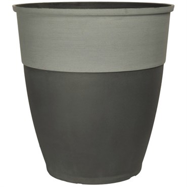 Grower Select 14.00 Hendrix Round Planter, Aged Black, 14.49in OD x 15.00in H, 5.9 Gallon — Single Unit