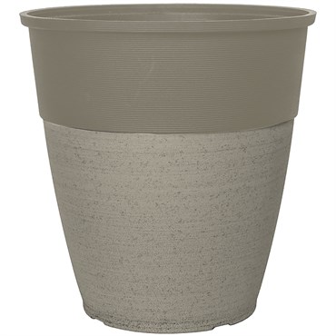 Grower Select 14.00 Hendrix Round Planter, Stone Fusion, 14.49in OD x 15.00in H, 5.9 Gallon — Single Unit