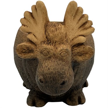 CHG Cement Moose Planter Light Brown