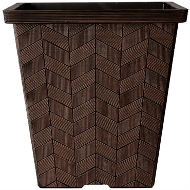 HC 14" Borden Square Low Planter Chestnut