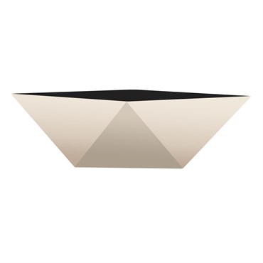 HC 6" Deco Faceted Bowl Vanilla Bisque