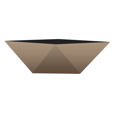 HC 6" Deco Faceted Bowl Artisan Taupe