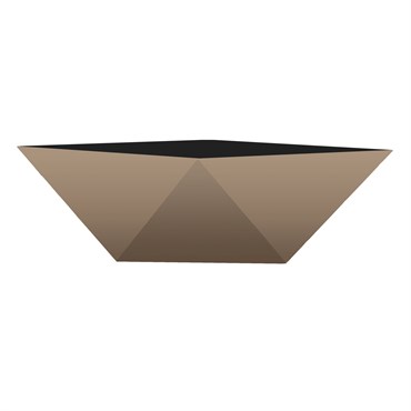 HC 8" Deco Faceted Bowl Artisan Taupe