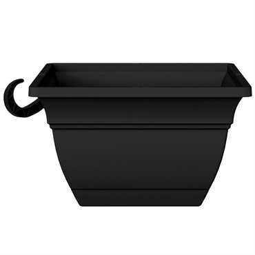 HC 12" Eclipse Square Hanging Basket Black