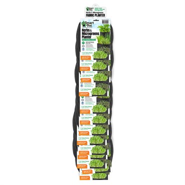 Smart Pot 12pc Herbs & Micro Greens Clip Strip Black Assorted Sizes (4 Each 1 gal, 2 gal & 3 gal)