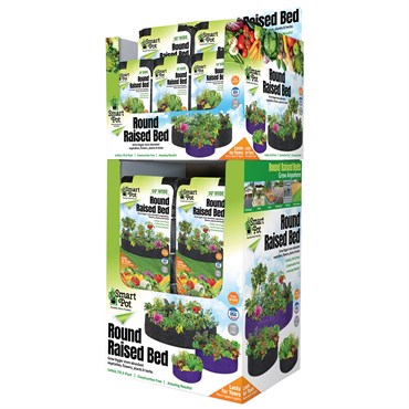 Smart Pot 32pc Round Raised Qtr Mix Display Black