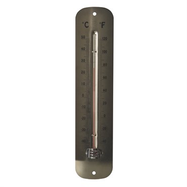 Headwind 12" EZ Read Metal Thermometer Satin Nickel