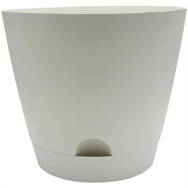 CHG 12" Tilden Planter with Saucer White