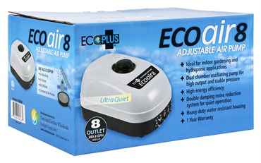 EcoPlus Eco Air 8 Air Pump Eight Outlet 13 Watt 380 GPH — Single Unit - Image 2