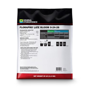 General Hydroponics 25# FloraPro Late Bloom 0-24-26 — Single Unit - Image 2