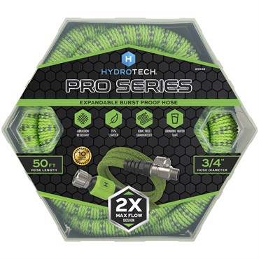Hydrotech 3/4"x50' ProSeries Expandable Max-Flow Hose Green