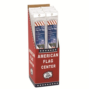 FlagZone 12pc 3'x5' USA Flag with 6' Steel Pole Display