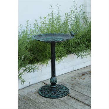 Innova Sunflower Bird Bath W/Stand Verdigris