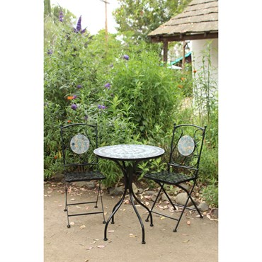 Innova Belmont Blue Mosaic Chair Steel