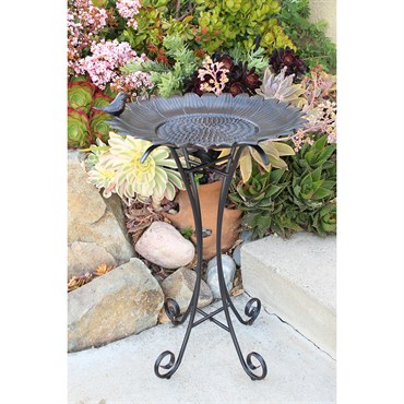Innova Sunflower Birdbath Antique Black