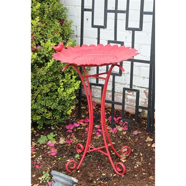 Innova Sunflower Birdbath Brushed Red