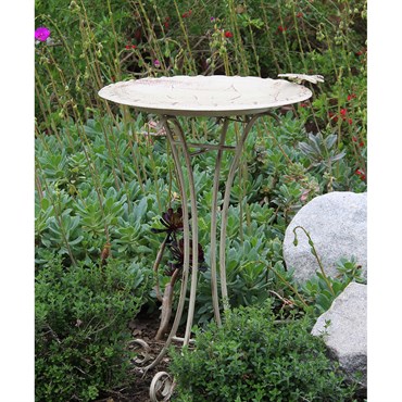 Innova Vintage Floral Birdbath Vintage White