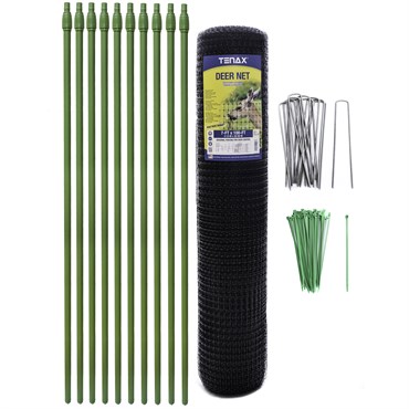 Tenax 7'x100' Deer Fence Kit w/ Poles .63"x.75 Mesh