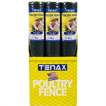 Tenax 6pc 3'x25' Poultry Fence Green.75"x.75" Mesh — Single Unit