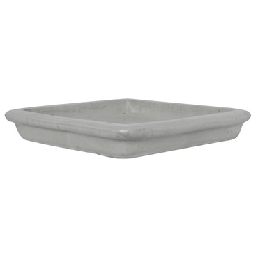 Michael Carr 14.2" Glazed Square Saucer Dallas Gray