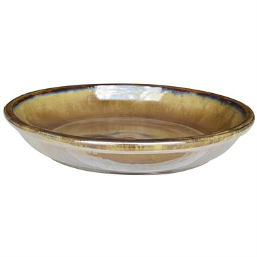 Michael Carr 16.1" Flared Round Saucer Brown Cream