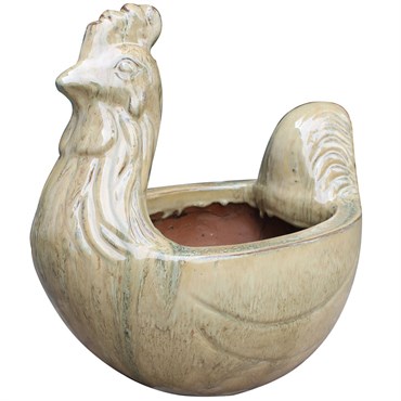 MCarr 16" Chicken Planter Falling Cream