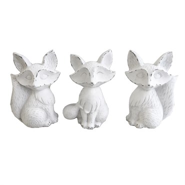 MCarr 3PC Small Fox Assortment White 4/CS
