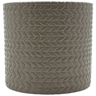 MCarr 5.1"x5.1"x4.7" Ceramic Pot with Glossy Glaze Grey