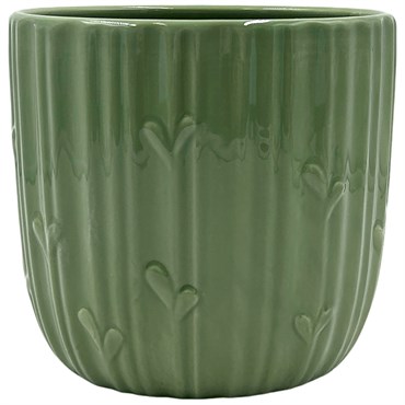MCarr 6"x6"x5.5" Ceramic Pot with Glossy Glaze Finish Green