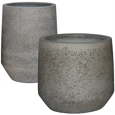 MCarr 18pc Ficonstone Round Planter Pallet Gray Stone