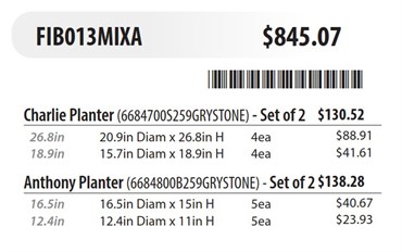 MCarr 18pc Ficonstone Round Planter Pallet Gray Stone - Image 2