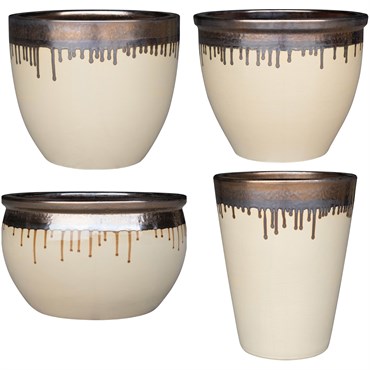 MCarr 26PC Plain Planter Plt Gold Yellow Cream