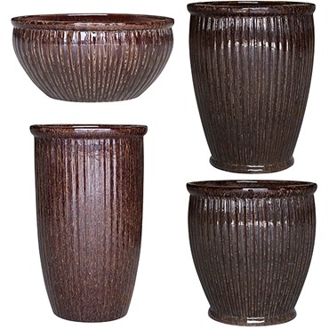 MCarr 26pc Glazed Mixed Planter Pallet Assortment Falling Brown