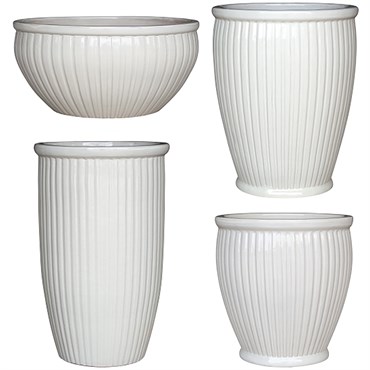 MCarr 26pc Glazed Mixed Planter Pallet Assortment Light Cream