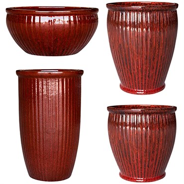 MCarr 26pc Glazed Mixed Planter Pallet Assortment Red Wine